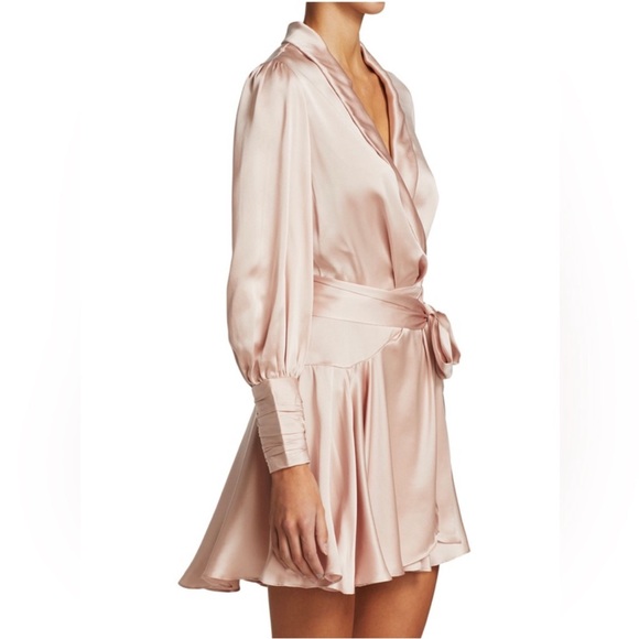 Zimmermann Pink Long Sleeve Dress with Wrap Style - Picture 3 of 7